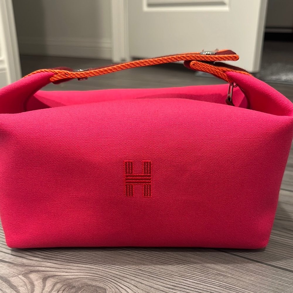 Hermes Pink and Orange Cosmetic Bag